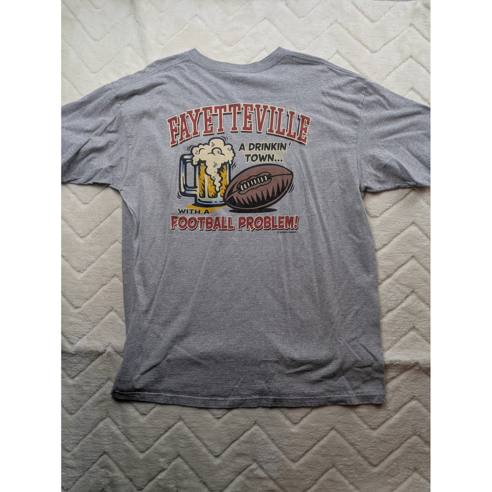 Smack Apparel Fayetteville Drinkin Town Football Problem T-Shirt Gray XL